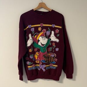 Vintage Minnie Mouse Burgundy Sweatshirt